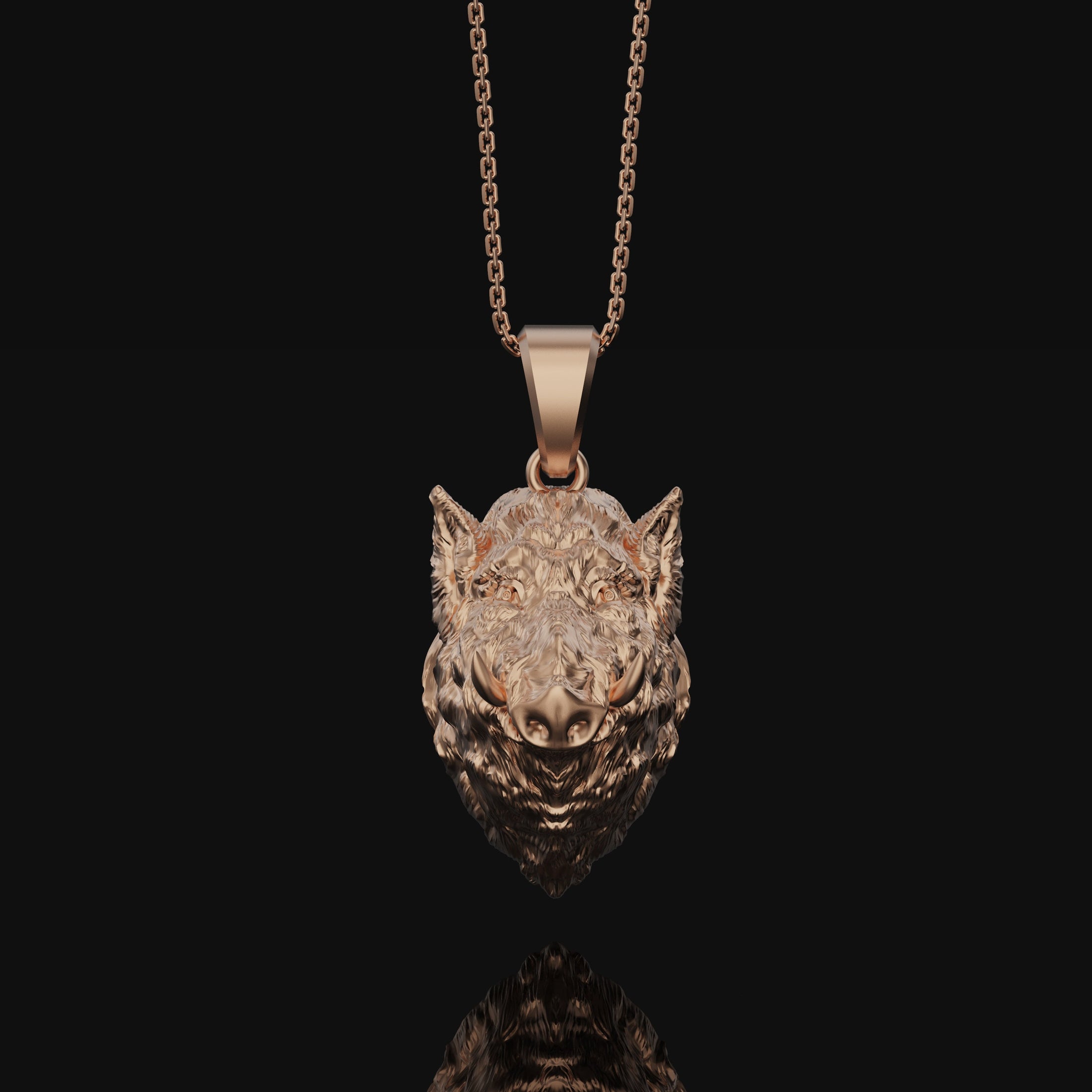 Nature-Inspired 3D Wild Boar Head Necklace - Intricate Animal Pendant, Unique Crafted Charm, Bold Statement Jewelry