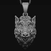 Nature-Inspired 3D Wild Boar Head Necklace - Intricate Animal Pendant, Unique Crafted Charm, Bold Statement Jewelry