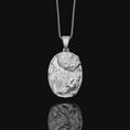 Bild in Galerie-Betrachter laden, Howling Wolf Necklace, Sterling Full Moon, Wolf Moon Pendant, Mountain Scenery, Wild Nature, Moonlit, Unique Totem Gift
