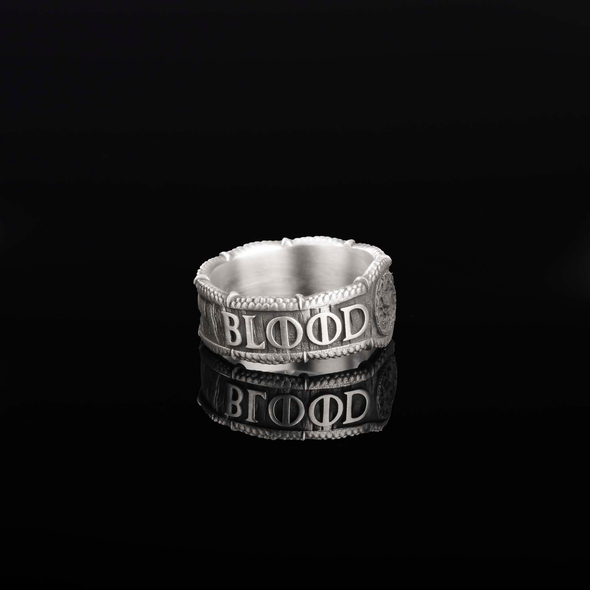 Side view of the sterling silver band, highlighting its thickness and high quality.