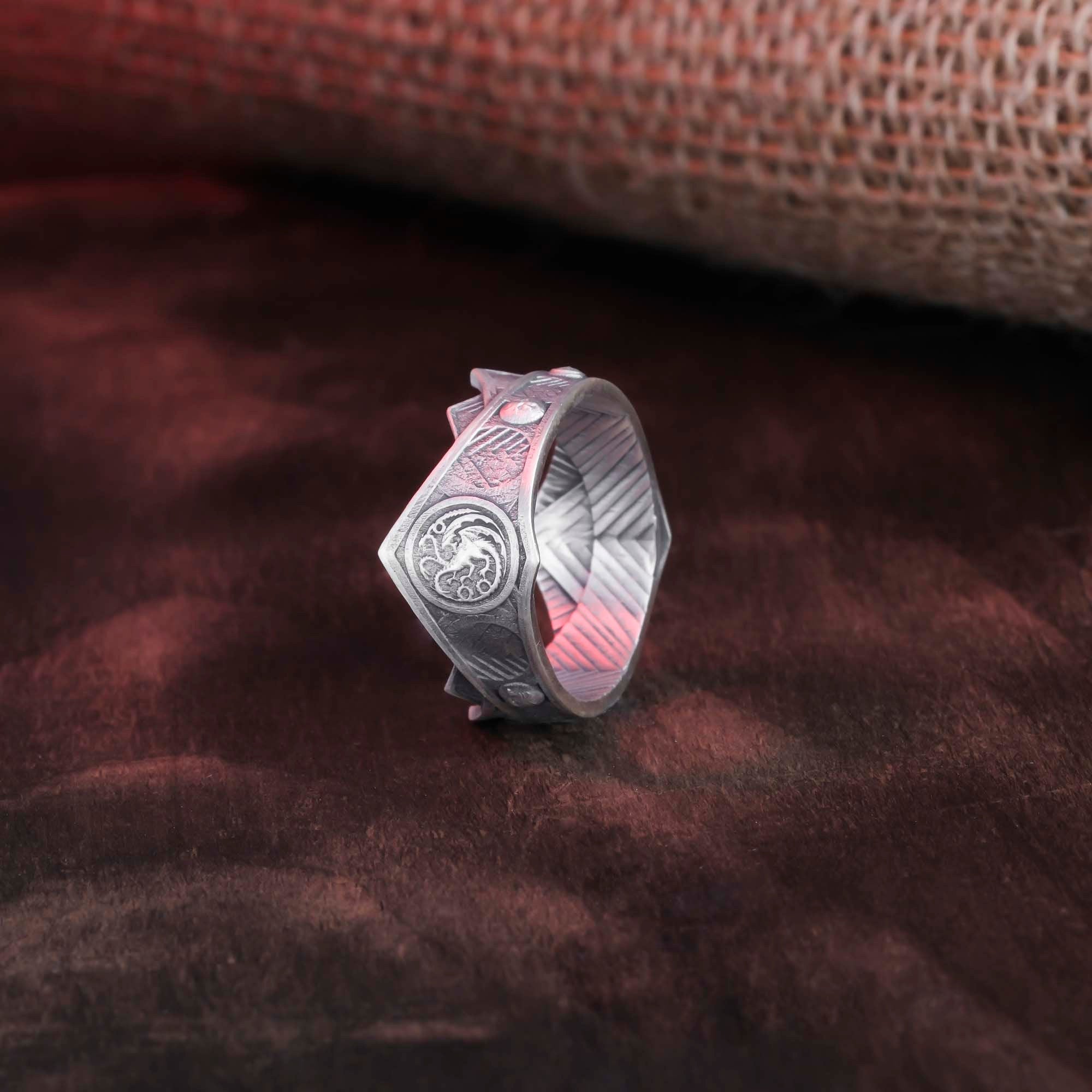 Side view of the sterling silver band, emphasizing the quality and craftsmanship.
