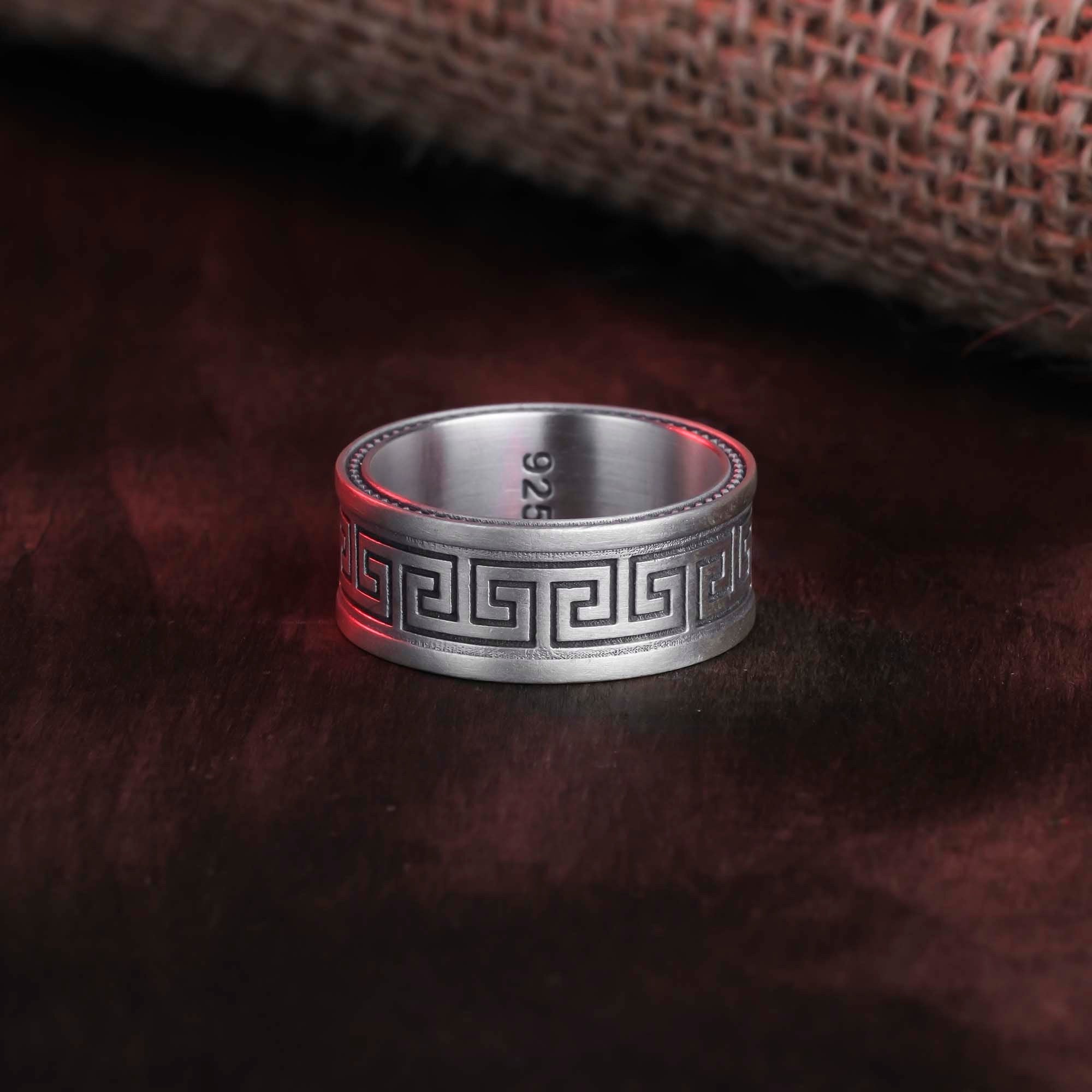 Greek Key Band Ring