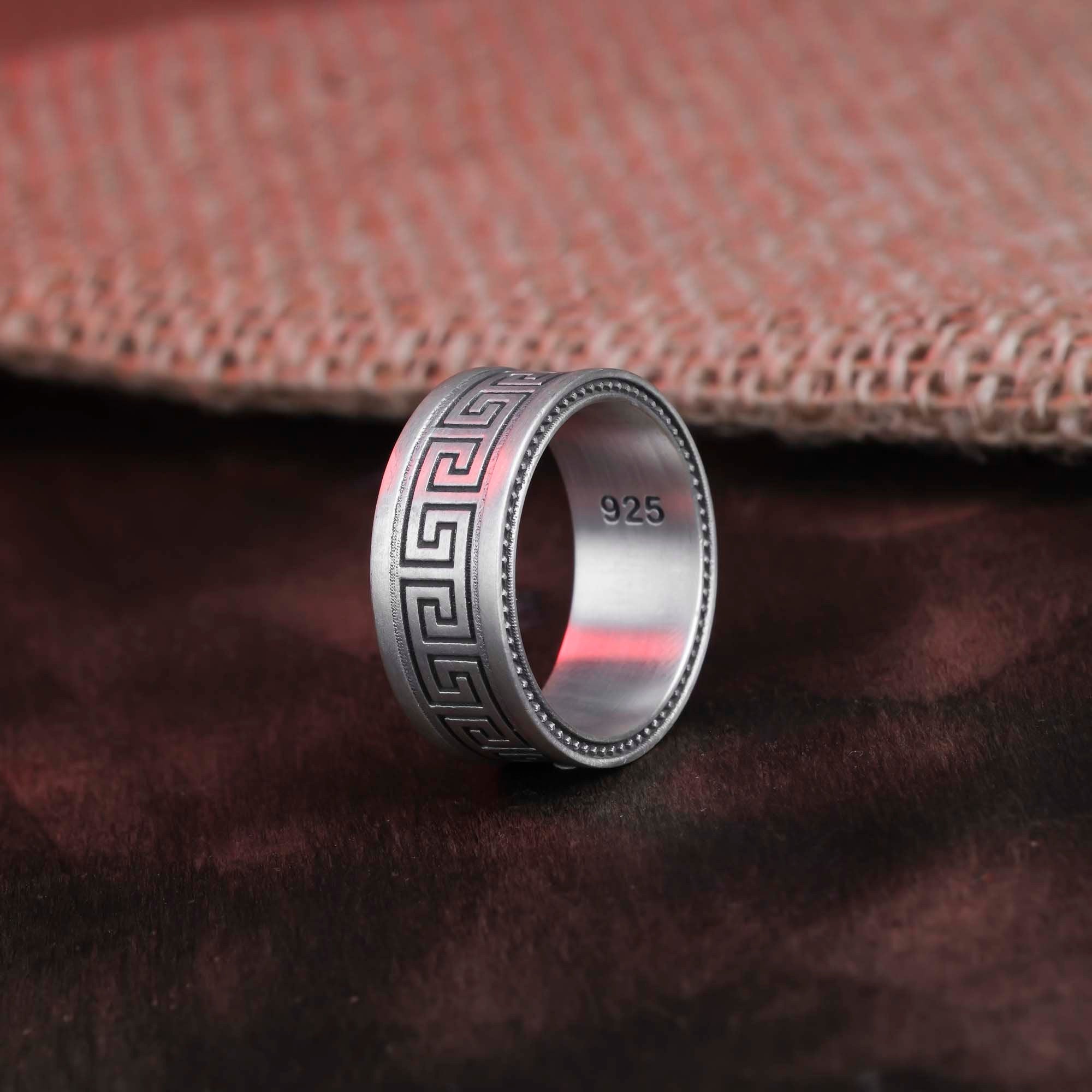 Greek Key Band Ring
