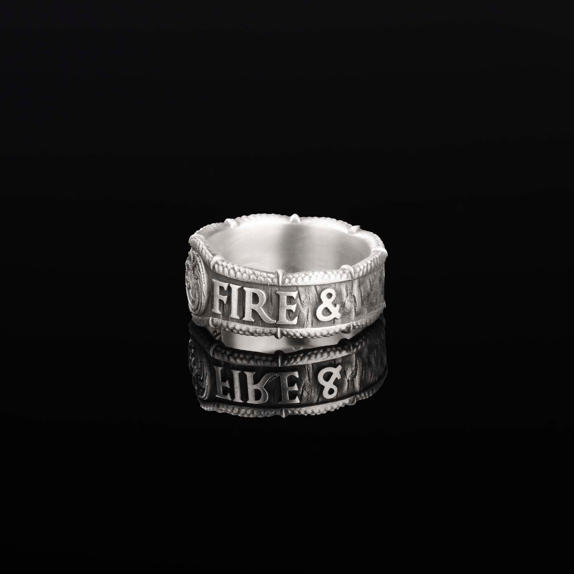 Targaryen Ring, Dragon House Band, Fire and Blood Jewelry, Dragon Scale Band, Epic Saga Accessory, House Of The Dragon