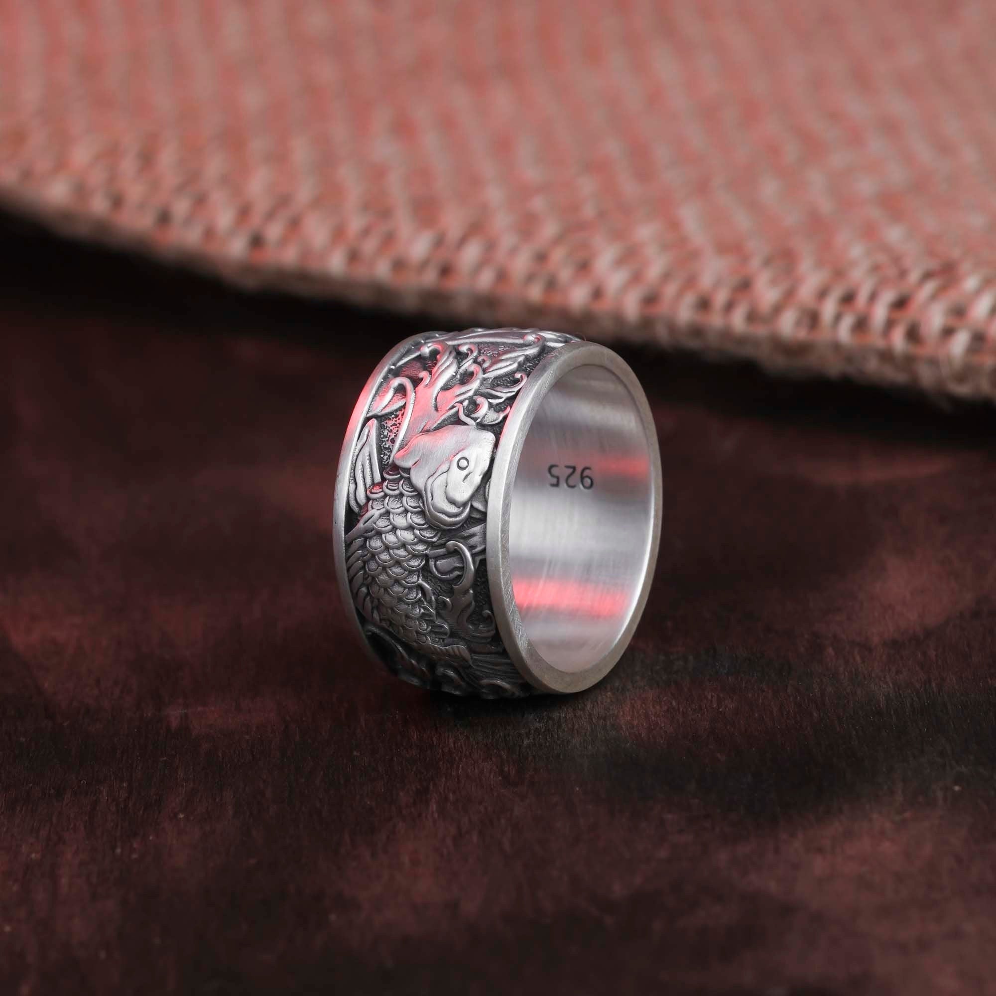 Koi Dragon Band Ring