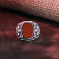 Bild in Galerie-Betrachter laden, Templar Knight Ring, Gemstone Ring, Cushion Gemstone, Men's Religious, Christian Gift, Knight Jewelry, Crusader Ring, Faith Symbol
