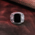 Load image into Gallery viewer, Holy Mother Mary Ring, Men's Gemstone Ring, Religious Gift, Onyx Ring, Red Agate Ring, Tiger's Eye Ring, Lapis Lazuli Ring
