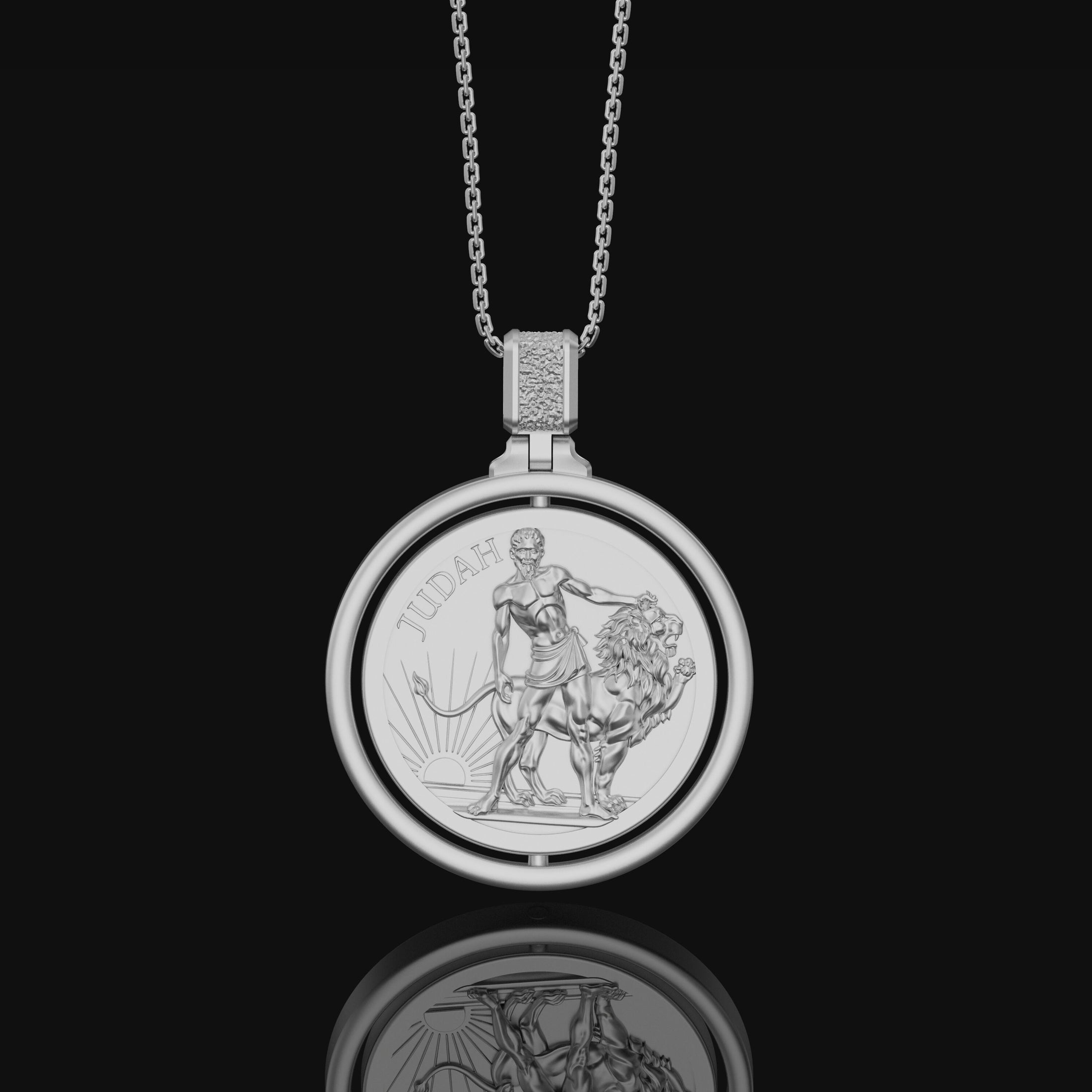 Lion of Judah, Kingdom of Judah, Jerusalem Emblem, Christian Necklace, Christian Symbol, Medallion, Rotating Pendant, Personalized Gift