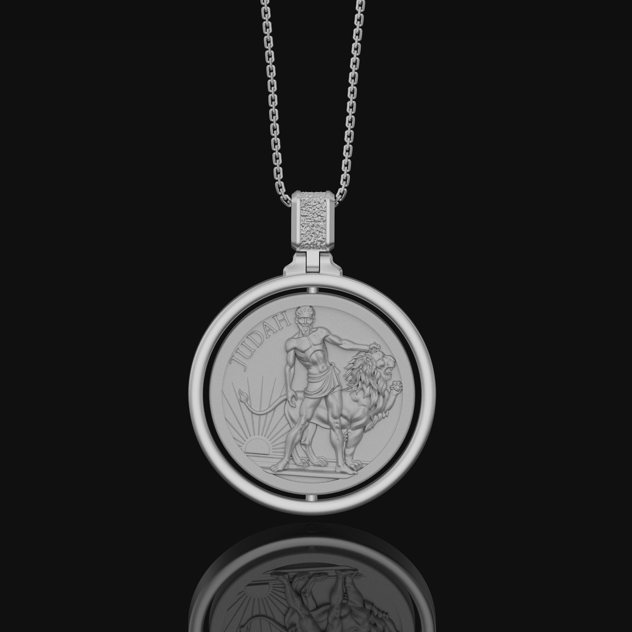 Lion of Judah, Kingdom of Judah, Jerusalem Emblem, Christian Necklace, Christian Symbol, Medallion, Rotating Pendant, Personalized Gift