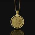 Load image into Gallery viewer, Lion of Judah, Kingdom of Judah, Jerusalem Emblem, Christian Necklace, Christian Symbol, Medallion, Rotating Pendant, Personalized Gift
