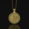 Bild in Galerie-Betrachter laden, Lion of Judah, Kingdom of Judah, Jerusalem Emblem, Christian Necklace, Christian Symbol, Medallion, Rotating Pendant, Personalized Gift
