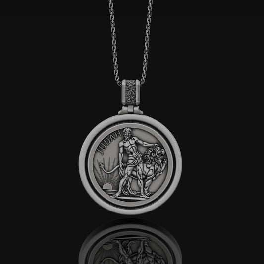 Lion of Judah, Kingdom of Judah, Jerusalem Emblem, Christian Necklace, Christian Symbol, Medallion, Rotating Pendant, Personalized Gift