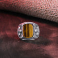 Bild in Galerie-Betrachter laden, Templar Knight Ring, Gemstone Ring, Cushion Gemstone, Men's Religious, Christian Gift, Knight Jewelry, Crusader Ring, Faith Symbol
