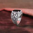 Bild in Galerie-Betrachter laden, Templar Knight Ring, Gemstone Ring, Cushion Gemstone, Men's Religious, Christian Gift, Knight Jewelry, Crusader Ring, Faith Symbol
