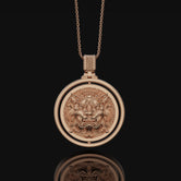 Foo Dog Necklace, Guardian Lion, Asian Myth, Chinese Mythology, Medallion Jewelry, Rotating Pendant, Personalized Gift