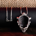 Load image into Gallery viewer, Biomechanical Oni Mask Pendant, Japanese, Sterling Silver Jewelry, Valentine Gift For Him, Men's Necklace, Cyber Samurai Accessory
