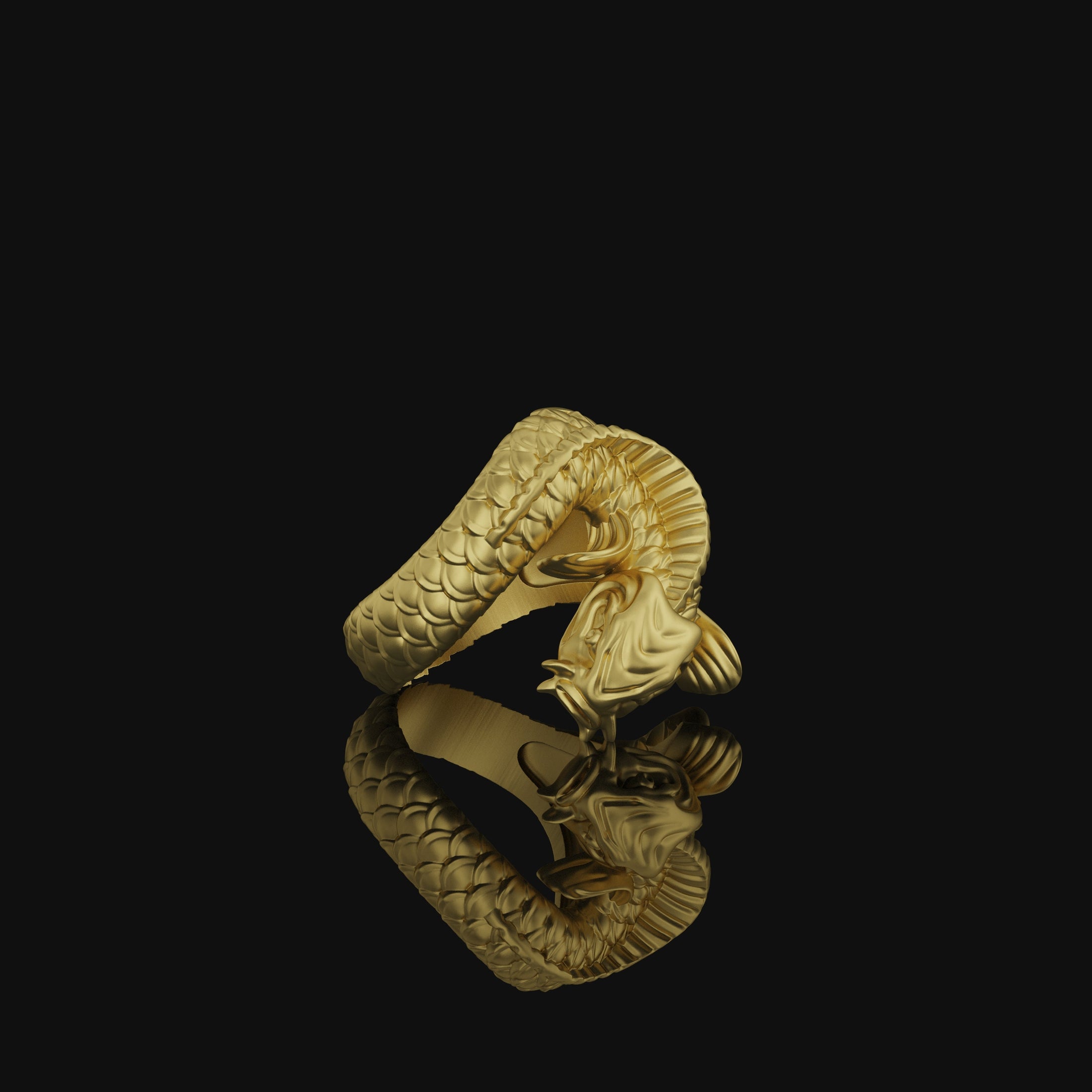 Koi Fish Ring 4 Gold Finish