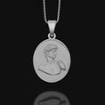 Load image into Gallery viewer, Michelangelo David Pendant, Renaissance Italian Sculpture, Classic Design, Art Lover Gift, Famous Statue, Marble Replica, Italy Necklace
