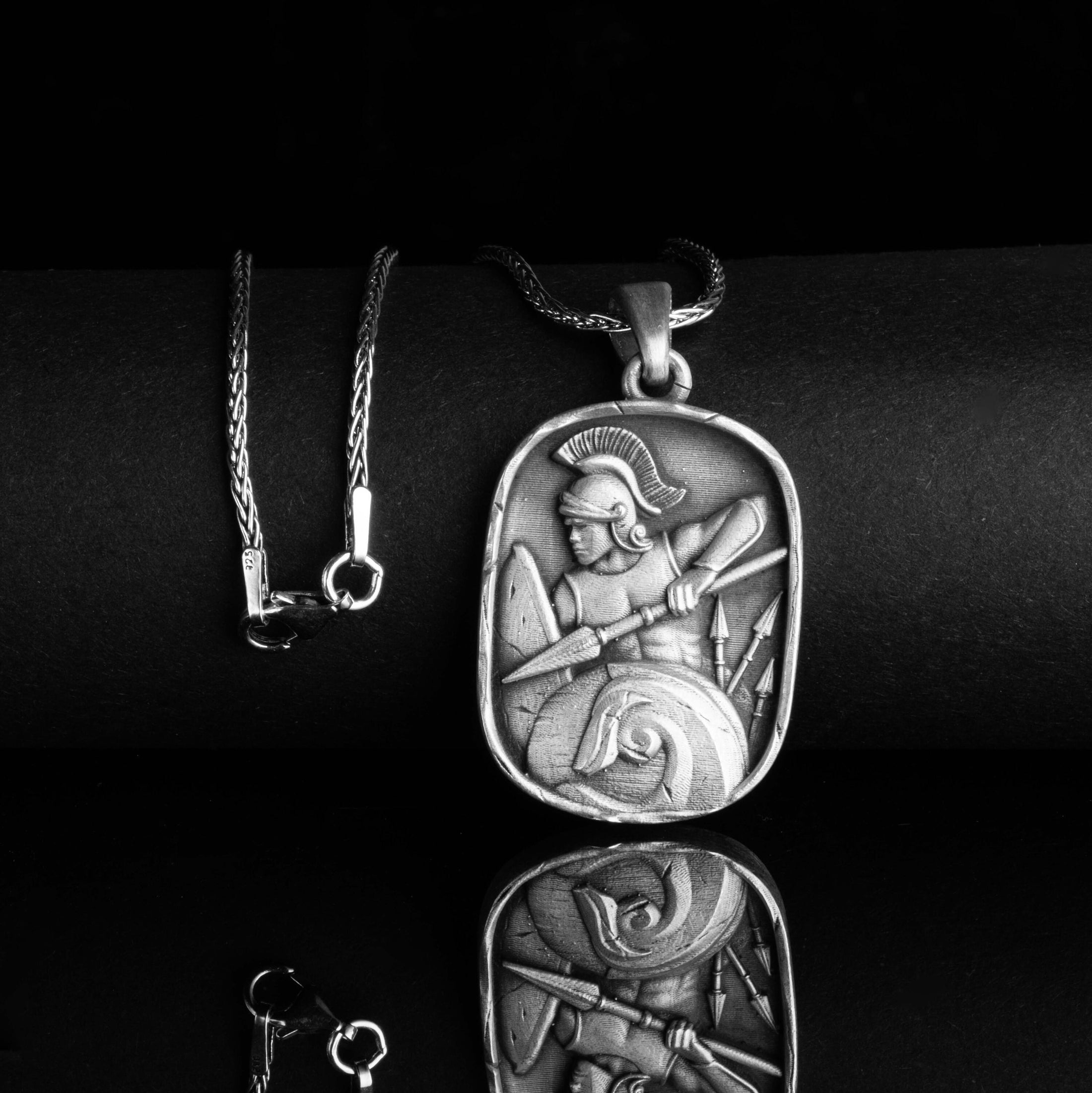 Ancient Rome, Warrior Necklace, Spartan Pendant, Julius Caesar, Honor Token, Roman Jewelry, Gift for him, Strength Symbol