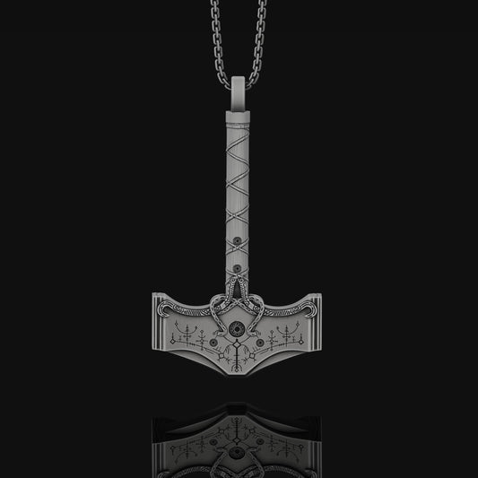 Mjölnir Necklace, Thor's Hammer, Norse God Symbol, Viking Amulet, Nordic Jewelry, Christmas Gift, Asgard Accessory, Aesir Artifact