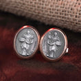 Load image into Gallery viewer, Saint Dominic Savio, Religious Gift, Engraved Cufflinks, Christian Jewelry, Memorial Gift, Religious Cufflinks, Catholic Saint
