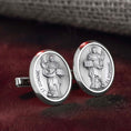 Load image into Gallery viewer, Saint Dominic Savio, Religious Gift, Engraved Cufflinks, Christian Jewelry, Memorial Gift, Religious Cufflinks, Catholic Saint
