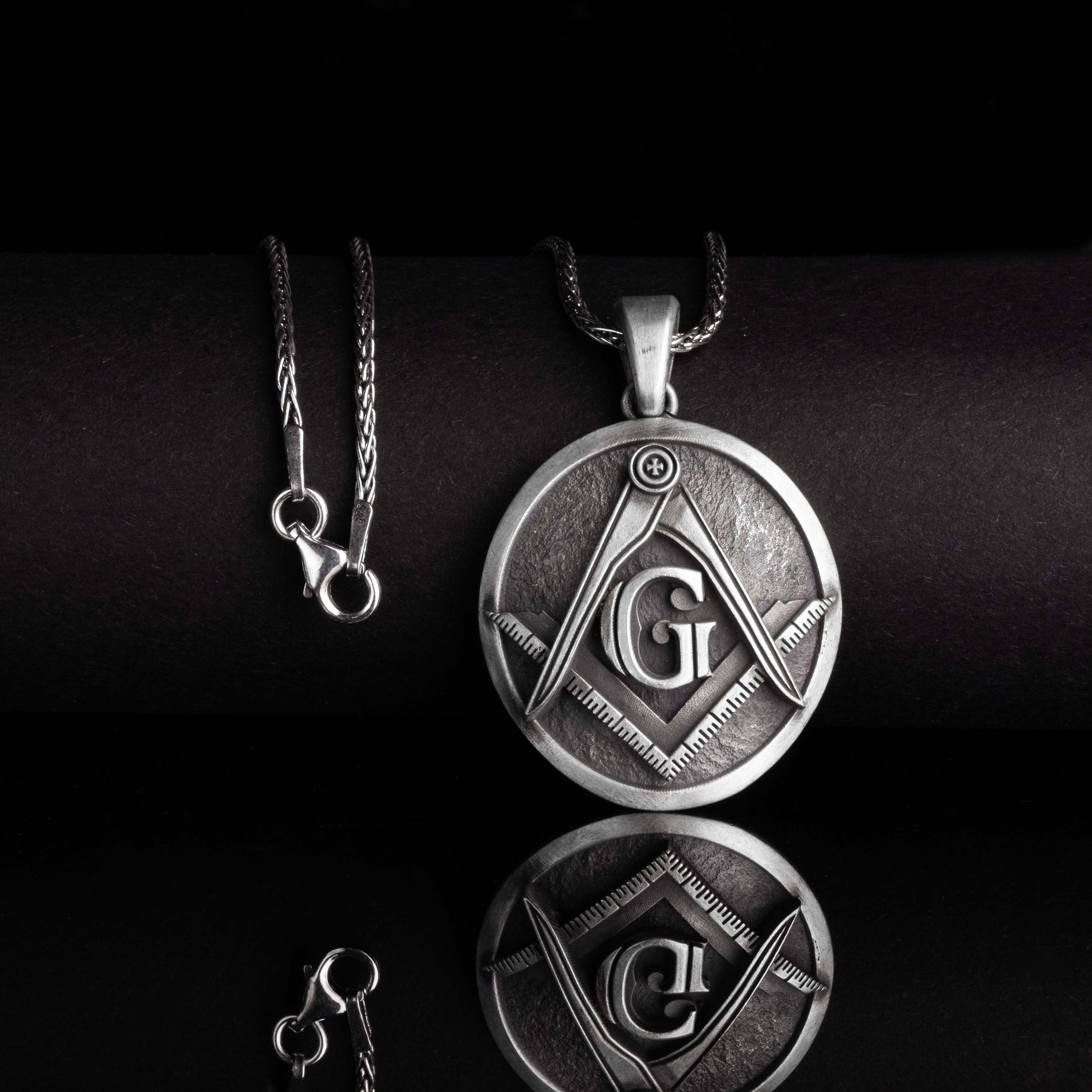 Silver Masonic Emblem, Freemasonry Pendant, Mason Medallion, Master Mason, Craft Jewelry, Secret Society