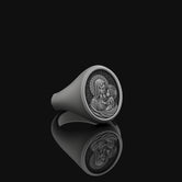 Mother Mary, Sacred Child, Madonna and Child, Christian Ring, Biblical Jewelry, Holy Family, Faith Accessory, Religious Medallion