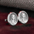 Bild in Galerie-Betrachter laden, Miraculous Medal Cuff Links, Blessed Virgin Mary, Mother Of God, Memorial Gift, Engraved Cufflinks, Catholic Cufflinks, Religious Gift
