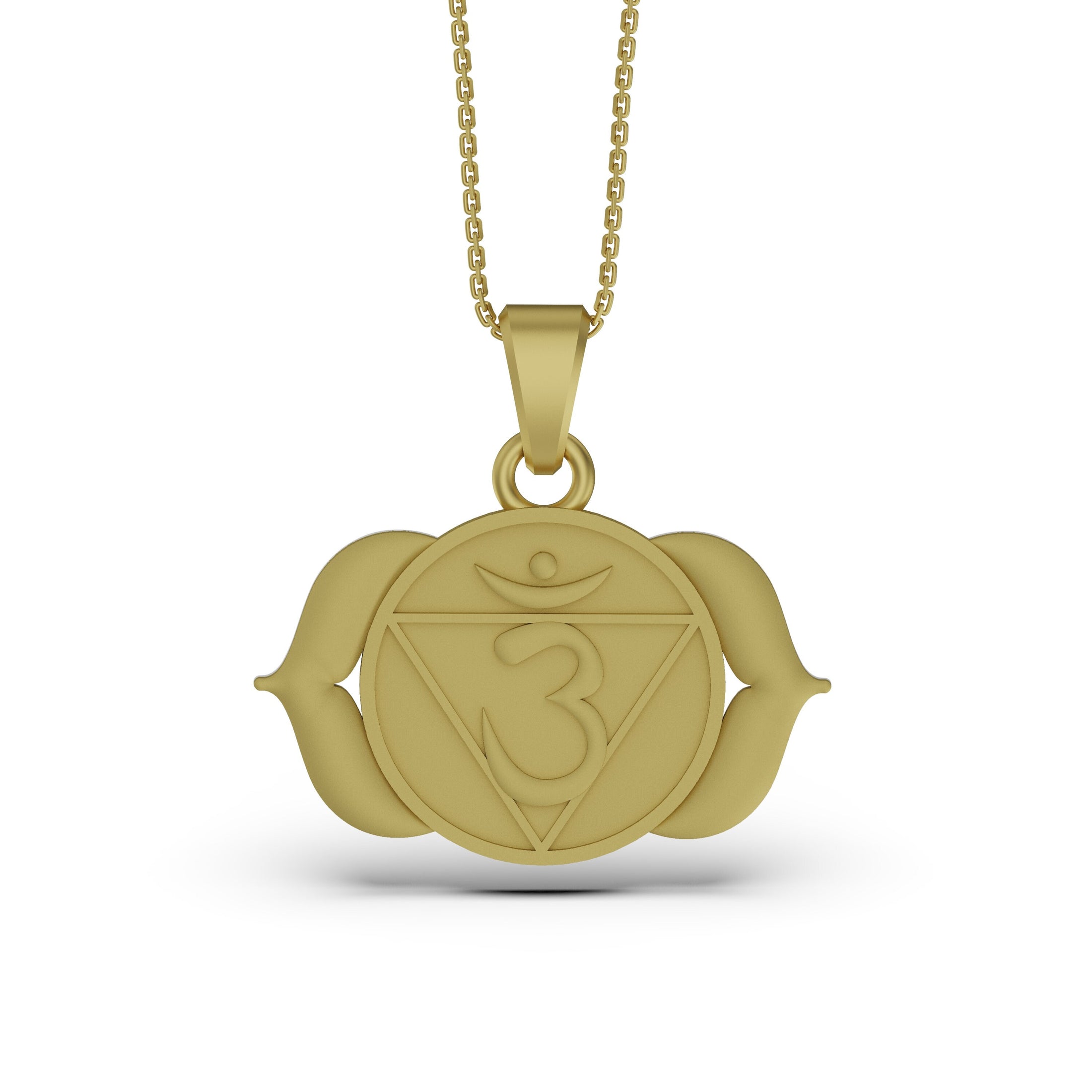 Third Eye Chakra Necklace, Chakras, Meditation, Reiki, Spiritual Gift, Metaphysical, Gift For Her, Handmade Jewelry Gold Matte