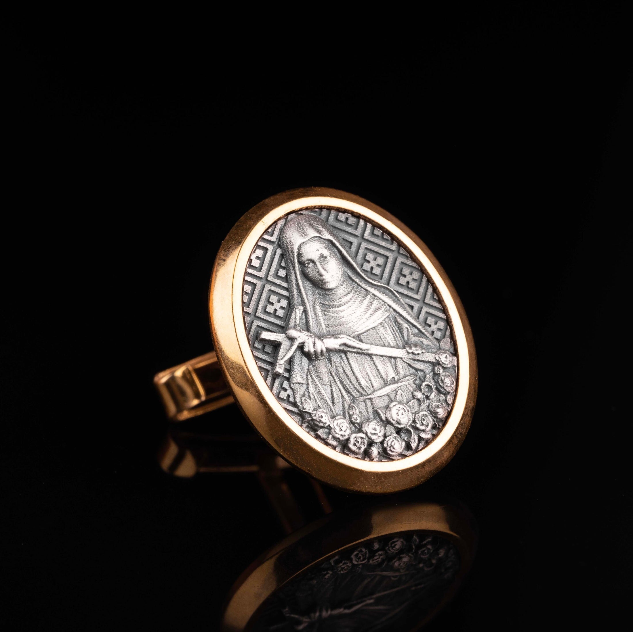 Patron Saint, Maria Magdalena, Christian Cufflinks, Mary Of Magdala, Christian Jewelry, Saint Mary Magdalene, Groomsman, St Mary Magdalene Gold Frame