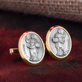 Load image into Gallery viewer, Saint Dominic Savio, Religious Gift, Engraved Cufflinks, Christian Jewelry, Memorial Gift, Religious Cufflinks, Catholic Saint
