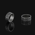Load image into Gallery viewer, Wave Ring, Silver Engraved Ring, Mens Band Wave Pattern Ring, Ring for Men, Geometric Style Vintage Ring, Gift for Him
