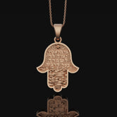 Hamsa Hand Necklace, Hand Of Fatima, Christmas Gift, Hamsa Pendant, Gold Hamsa Necklace Jewelry, Protection Evil Eye Pendant Rose Gold Finish