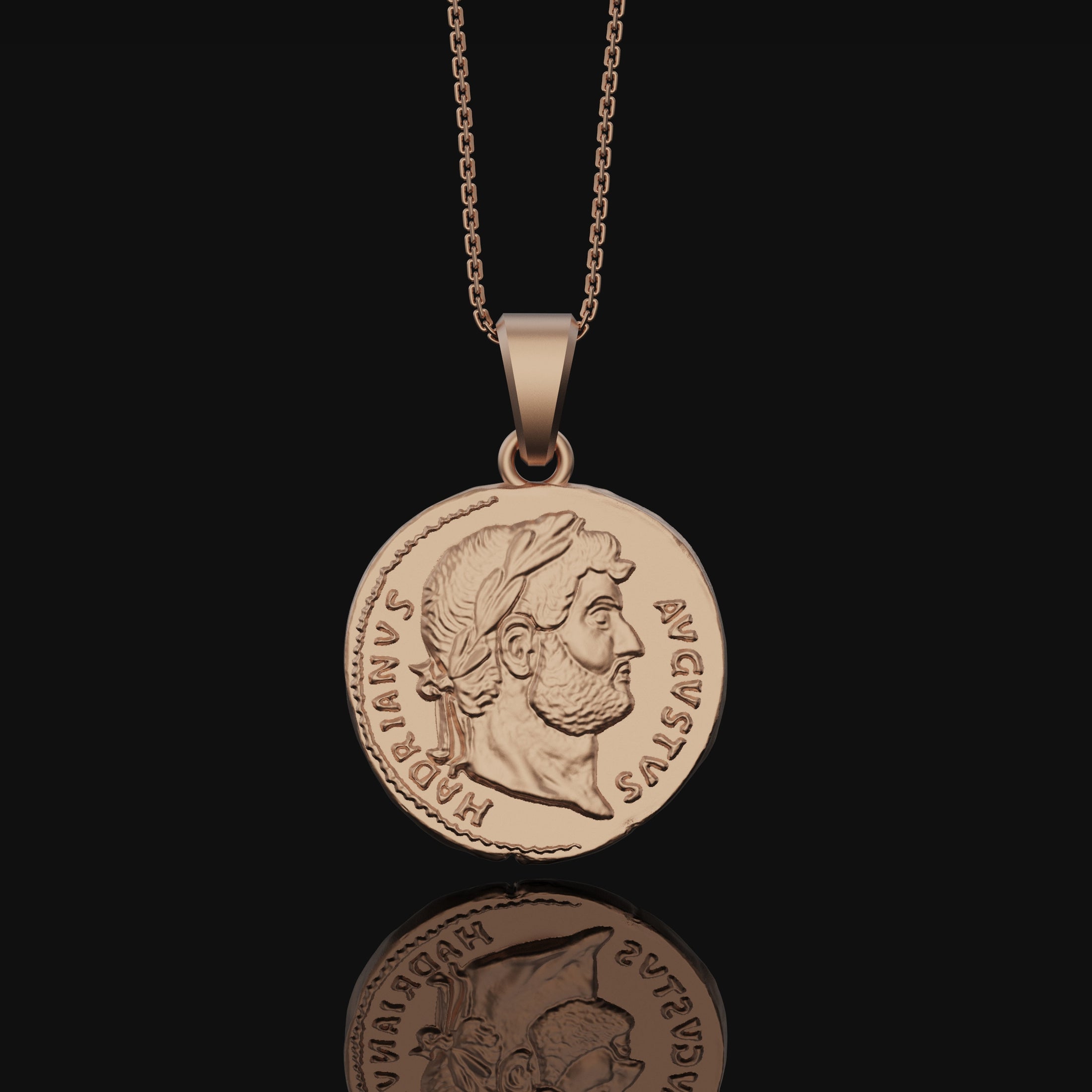 Roman Imperial, Emperor Augustus Coin, SPQR, Numismatics, Christianity, Ancient Coin, Roman Artifact, Christmas Gift, Historical Gift Rose Gold Finish