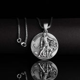 Christian Necklace, Lion of Judah, Coin Pendant, Biblical Symbol, King of Kings, Spiritual Token, Christian Gift Men's, Holy Scripture