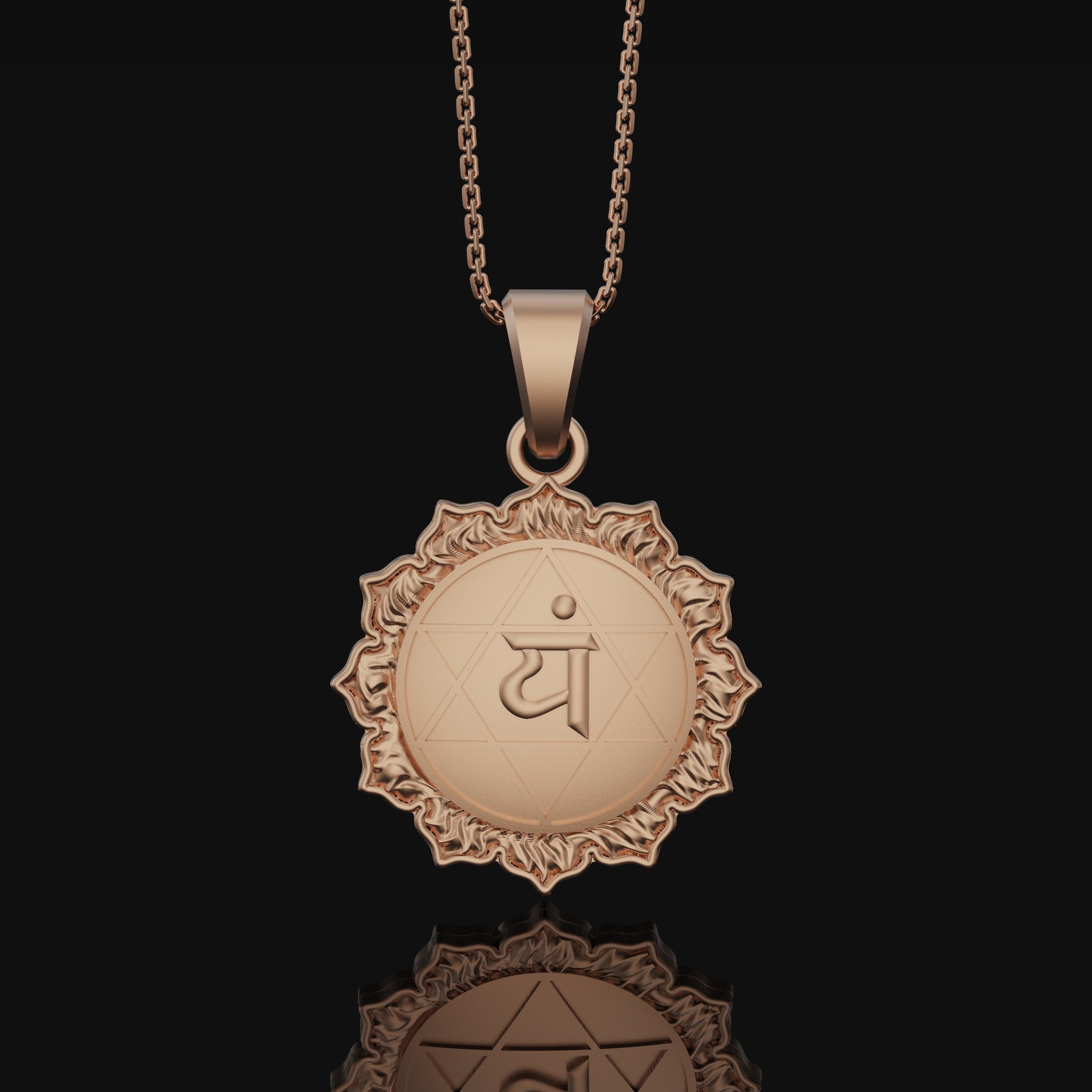 Anahata Chakra Necklace, Heart Chakra Pendant, Anahata, Chakra, Yoga Necklace, Yoga Jewelry, Spiritual Jewelry, Sterling Silver Rose Gold Finish