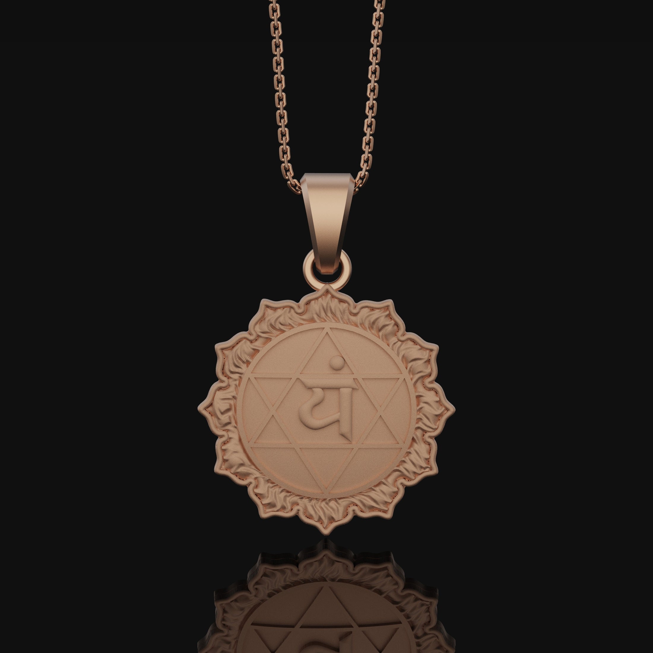 Anahata Chakra Necklace, Heart Chakra Pendant, Anahata, Chakra, Yoga Necklace, Yoga Jewelry, Spiritual Jewelry, Sterling Silver Rose Gold Matte