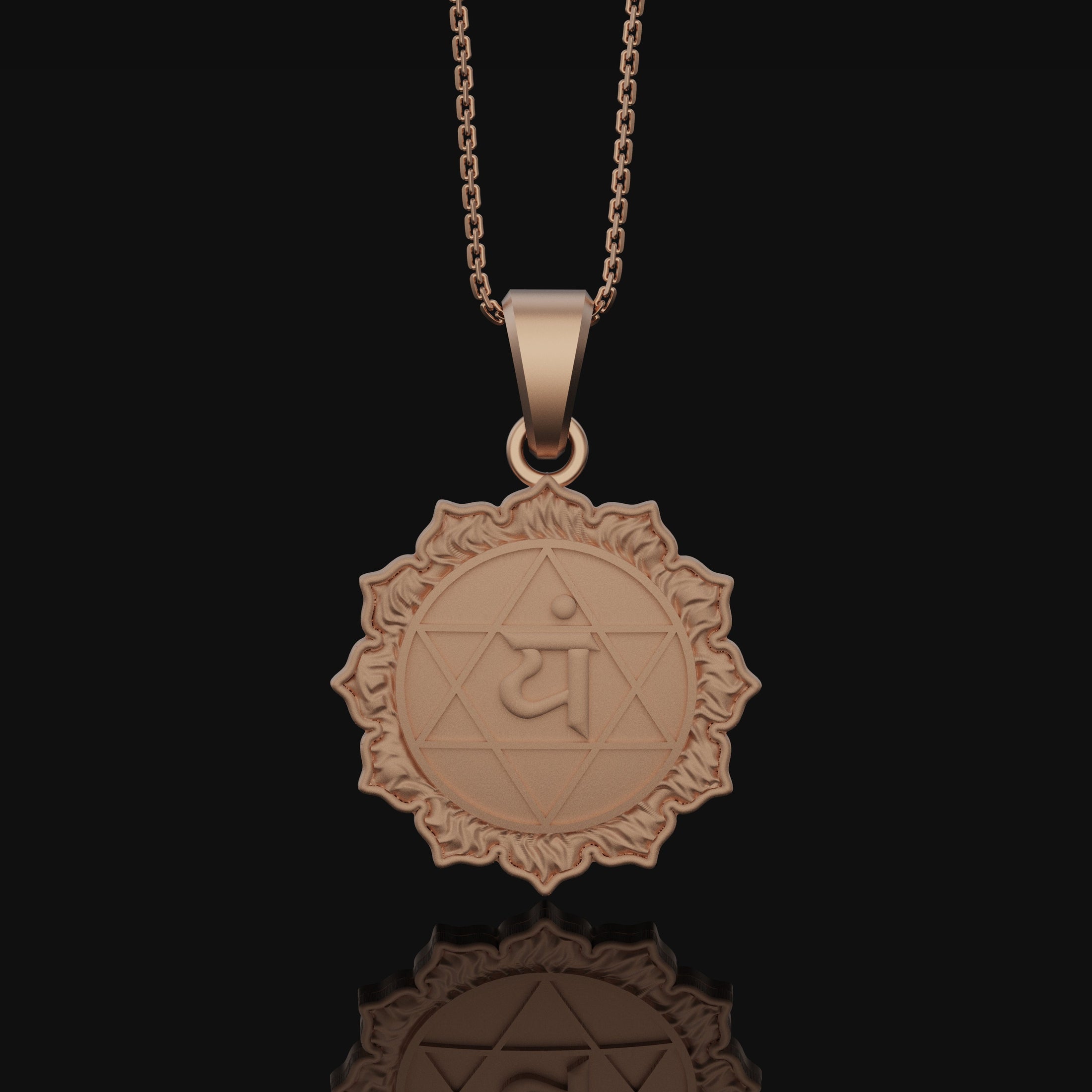 Anahata Chakra Necklace, Heart Chakra Pendant, Anahata, Chakra, Yoga Necklace, Yoga Jewelry, Spiritual Jewelry, Sterling Silver Rose Gold Matte