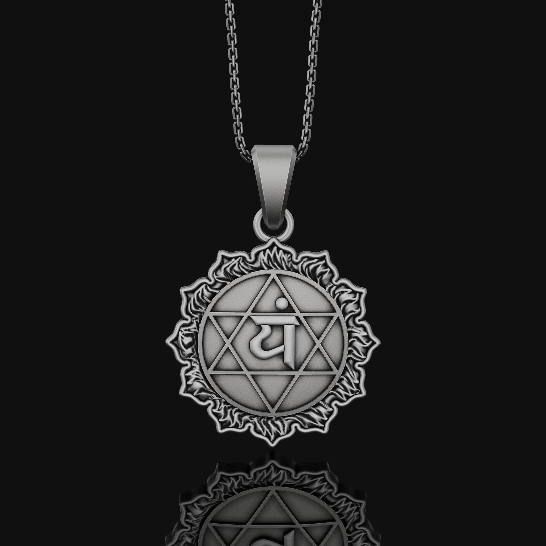 Anahata Chakra Necklace, Heart Chakra Pendant, Anahata, Chakra, Yoga Necklace, Yoga Jewelry, Spiritual Jewelry, Sterling Silver Oxidized Finish