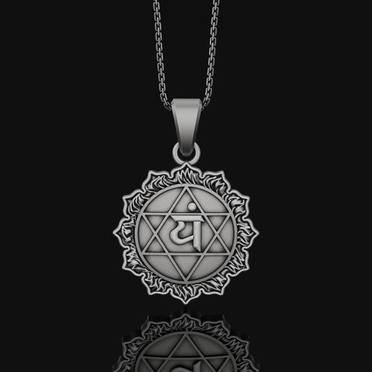 Anahata Chakra Necklace, Heart Chakra Pendant, Anahata, Chakra, Yoga Necklace, Yoga Jewelry, Spiritual Jewelry, Sterling Silver Oxidized Finish