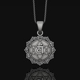 Anahata Chakra Necklace, Heart Chakra Pendant, Anahata, Chakra, Yoga Necklace, Yoga Jewelry, Spiritual Jewelry, Sterling Silver Oxidized Finish