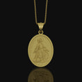Bild in Galerie-Betrachter laden, Saint Rochus Necklace, Dog Protection, Christmas Gift, Personalized Gift, Silver Medallion, Christian Jewelry, Vintage Religious Necklace Gold Matte
