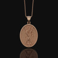 Load image into Gallery viewer, St Andrew Medal, Patron Saint Medal, Andrew The Apostle, Religious Medals Jewelry, Catholic Necklace, Confirmation Gift Rose Gold Matte
