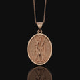 Load image into Gallery viewer, St Andrew Medal, Patron Saint Medal, Andrew The Apostle, Religious Medals Jewelry, Catholic Necklace, Confirmation Gift Rose Gold Finish
