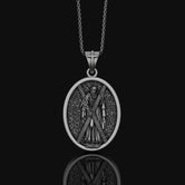 St Andrew Medal, Patron Saint Medal, Andrew The Apostle, Religious Medals Jewelry, Catholic Necklace, Confirmation Gift Oxidized Finish
