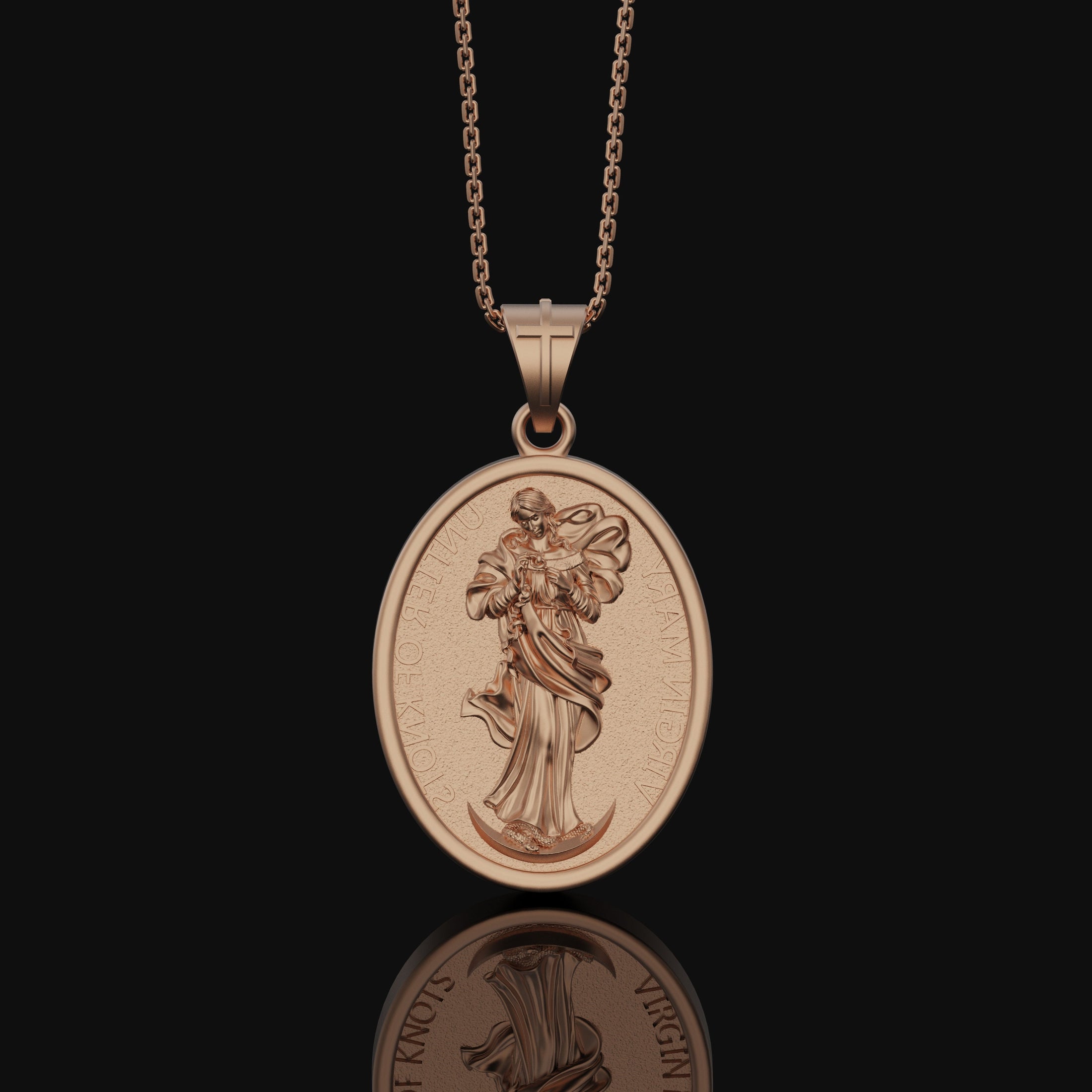Mary Untier of Knots, Our Lady, Virgin Mary Medal, Virgin Mary, Catholic Gift, Catholic Medals, Confirmation Gift, Christian Jewelry Rose Gold Finish