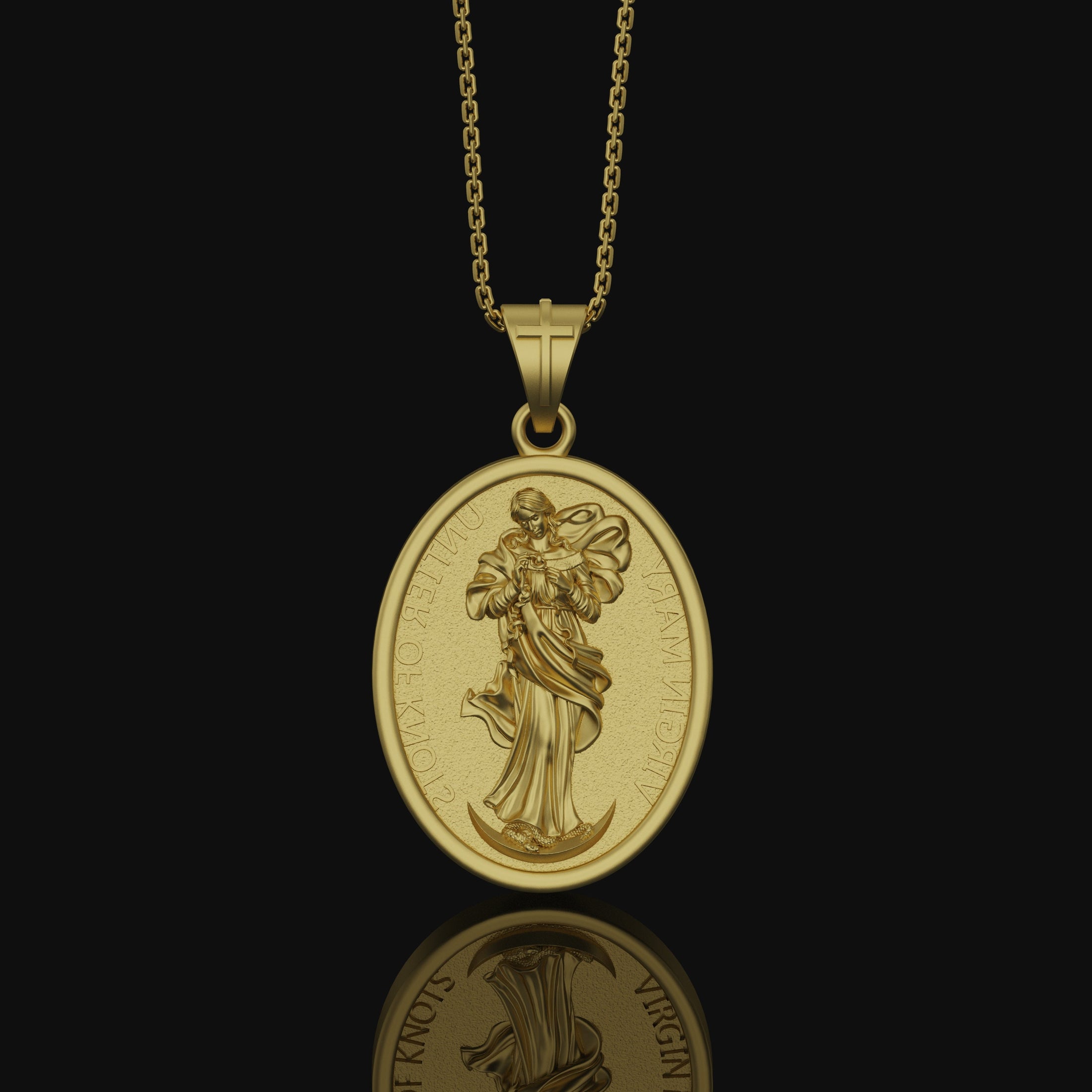 Mary Untier of Knots, Our Lady, Virgin Mary Medal, Virgin Mary, Catholic Gift, Catholic Medals, Confirmation Gift, Christian Jewelry Gold Finish
