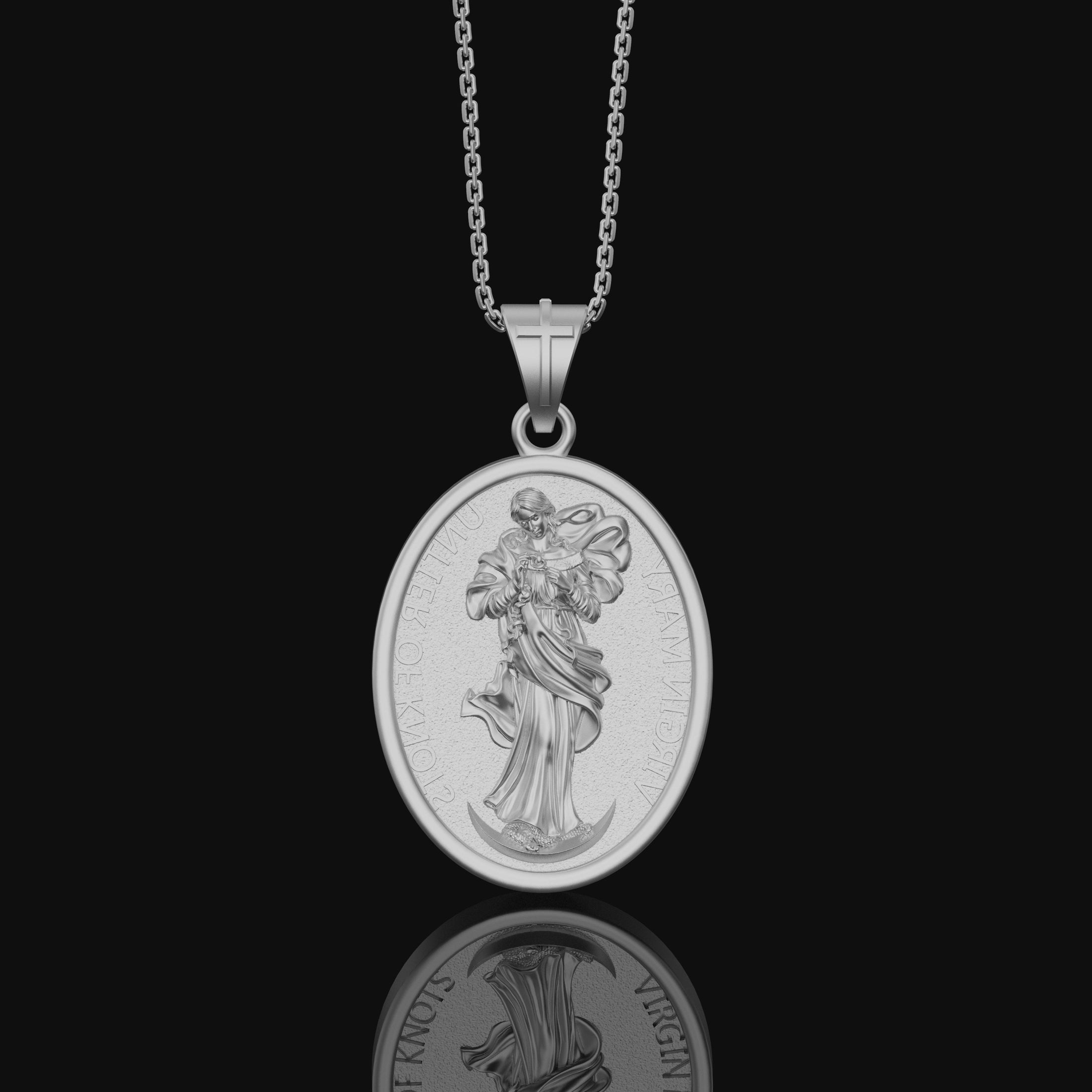 Mary Untier of Knots, Our Lady, Virgin Mary Medal, Virgin Mary, Catholic Gift, Catholic Medals, Confirmation Gift, Christian Jewelry Polished Finish