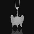 Bild in Galerie-Betrachter laden, Gods Warrior Medal, Saint Michael, Spiritual Protection from Satan Medallion, St Michael Pendant, Quis Ut Deus, St Michael Archangel Polished Matte

